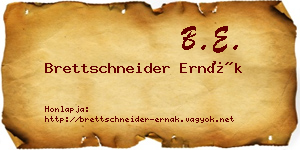 Brettschneider Ernák névjegykártya